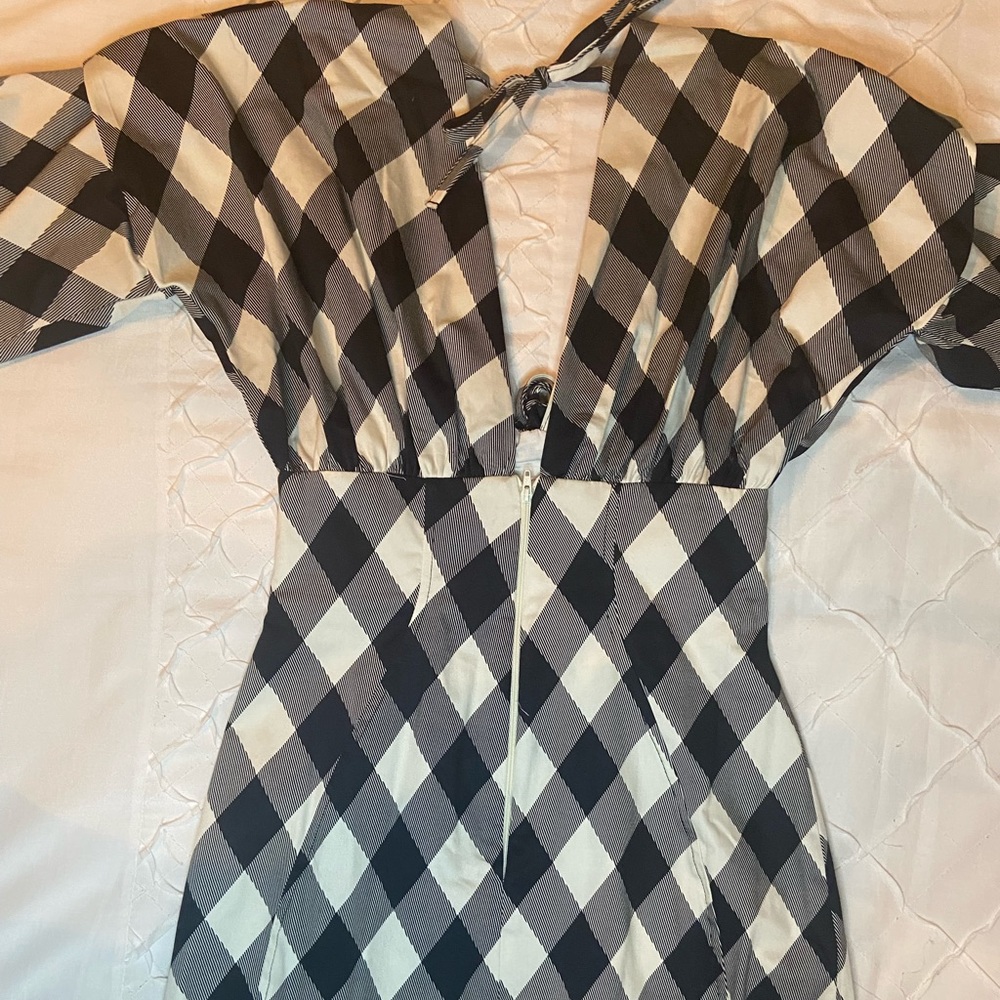 Black and white gingham mini dress - Picture 3 of 5